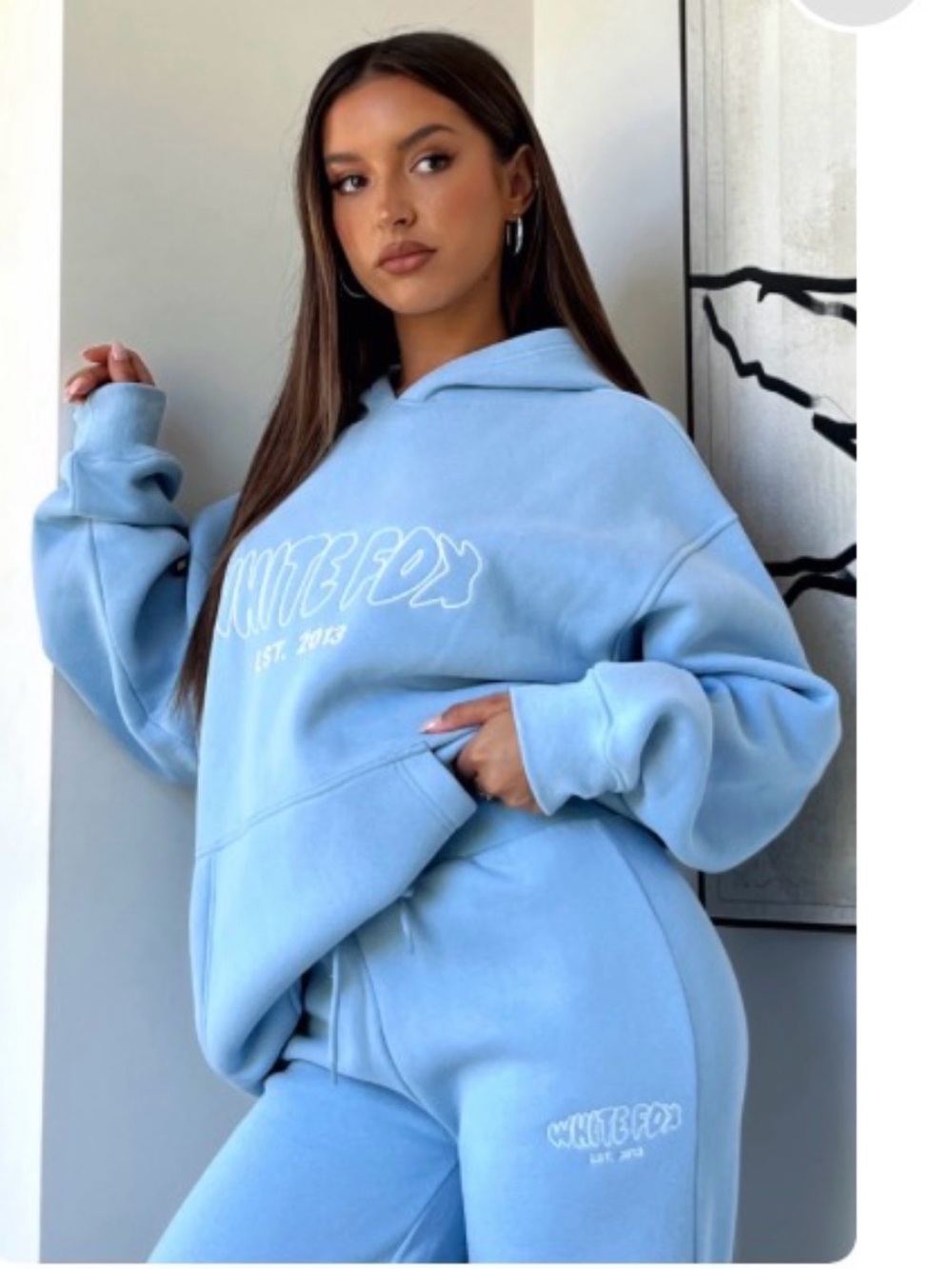 Women's Sky Blue Hoodie - Cozy Pullover Sweatshirt Set